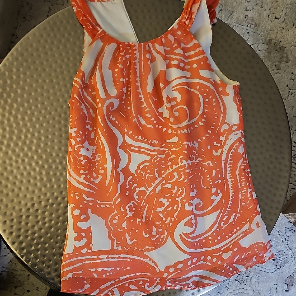 Banana Republic Orange and White Tank Top